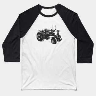 Black Tractor Baseball T-Shirt